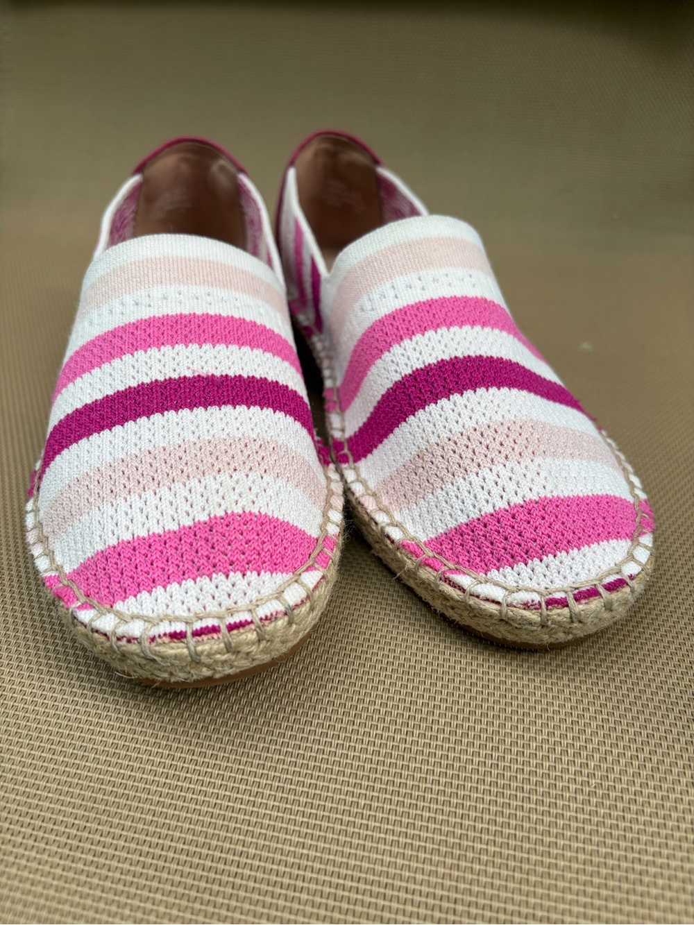 Cole Haan Cloudfeel Stitchlite Espadrille Flat Slip On Pink Stripe Size 7.5 - Picture 5 of 13